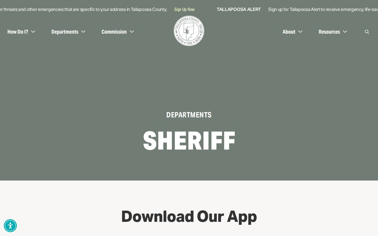 Tallapoosa County Sheriff official jail and department page
