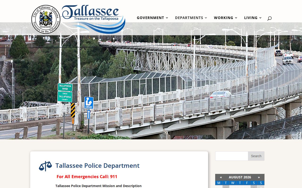 Official Tallassee Police Department information page